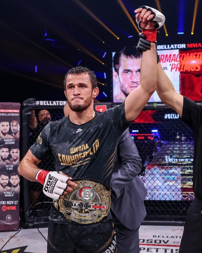 Usman Nurmagomedov é o atual campeão dos leves do Bellator. Foto: Divulgação/Bellator