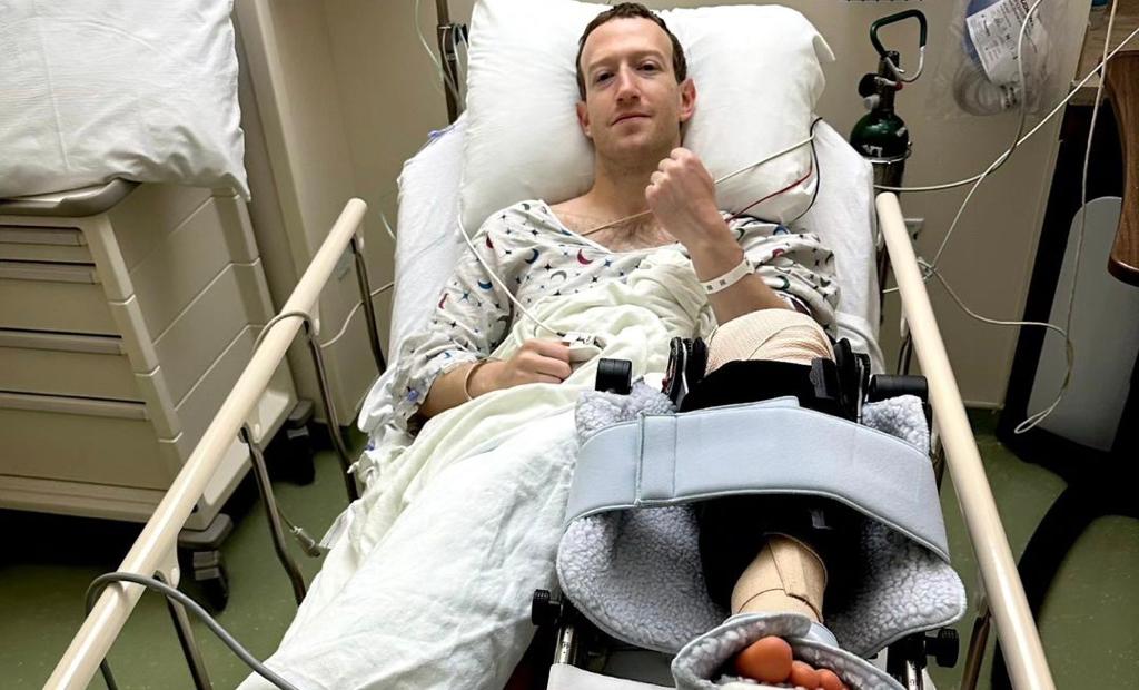 Mark Zuckerberg sofreu um rompimento no ligamento cruzado anterior. Foto: Reprodução/Instagram