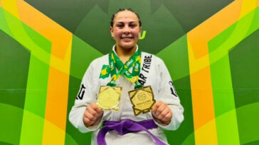WhatsApp Image 2024 04 25 at 10.19.01 VF Comunica Lillian Marchand, faixa-roxa, fica com o ouro do absoluto no Brasileiro de Jiu-Jitsu