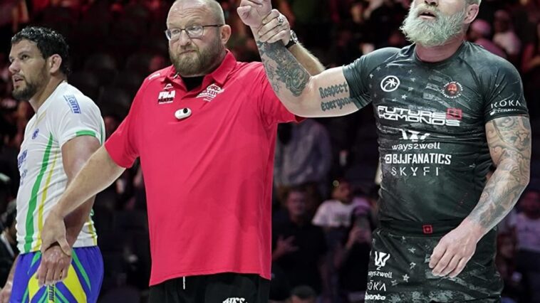 Gordon Ryan vence Felipe 'Preguiça' em sua primeira superluta no ADCC 2024. Amanhã ele vai enfrentar Yuri Simões. Foto: VF Comunica