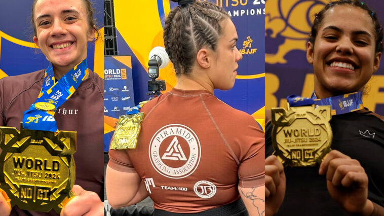 As brasileiras Beatriz Gutierrez Campos, Sarah Galvão e Maria Joia da Silva levaram o ouro nesta sexta-feira
