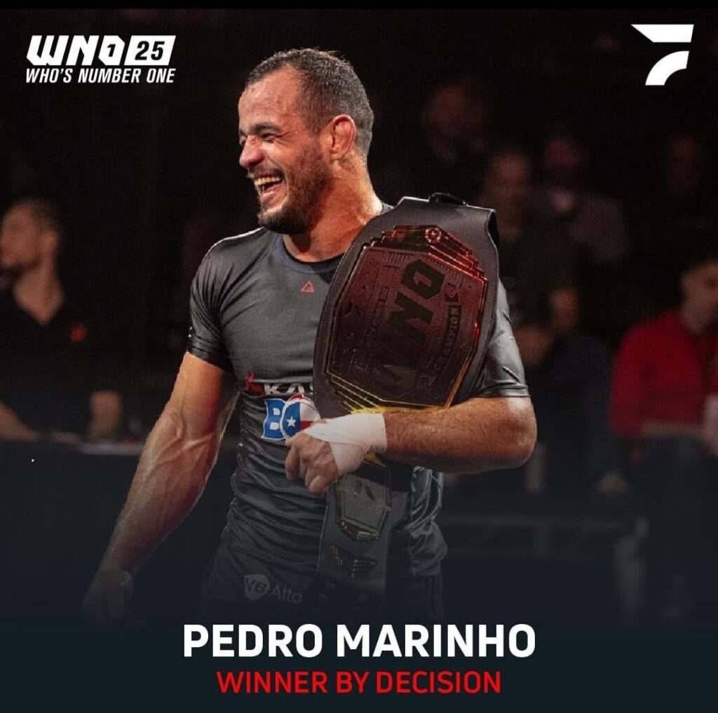WNO 25: Pedro Marinho e Adele Fornarino ficam com o cinturão; Kaynan vence no main event 2 Pedro Marinho defendeu o cinturão com êxito no WNO 25.