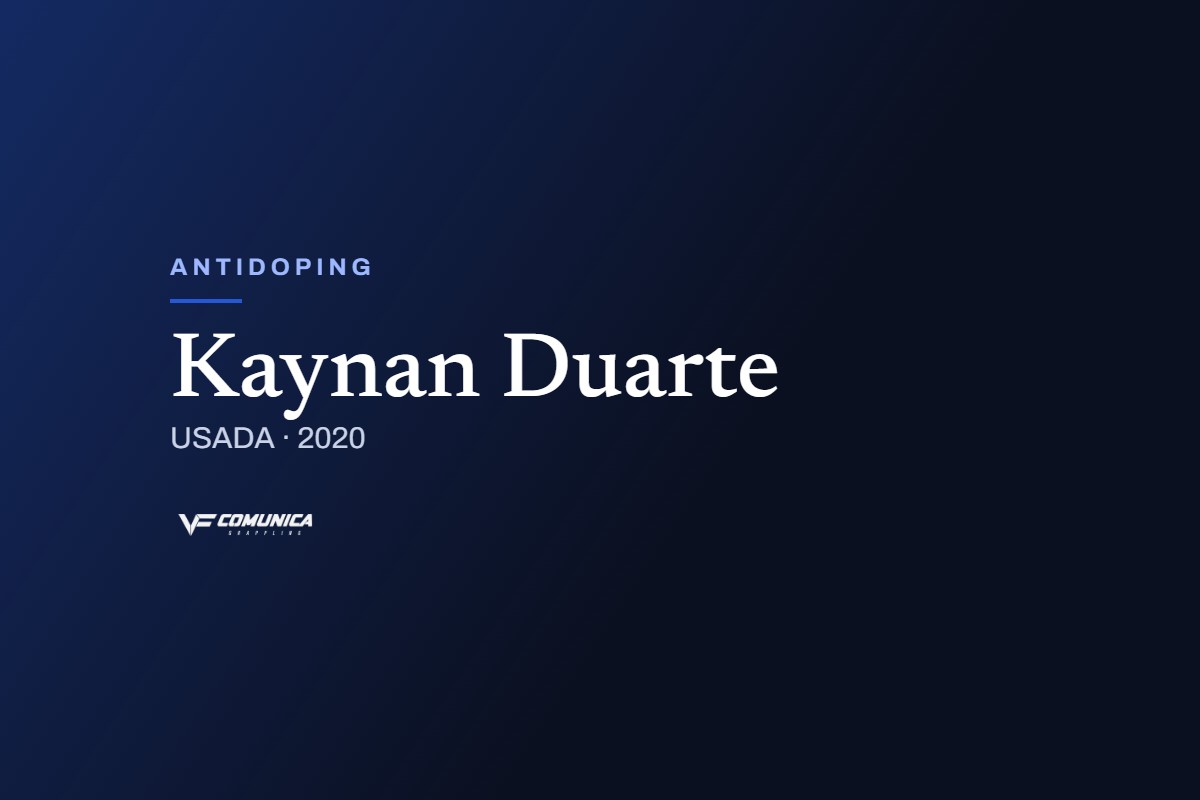 O caso Kaynan Duarte: ostarina no Mundial de 2019 e um ano de suspensão 1 Arte do VF Comunica: Antidoping, Kaynan Duarte, USADA · 2020