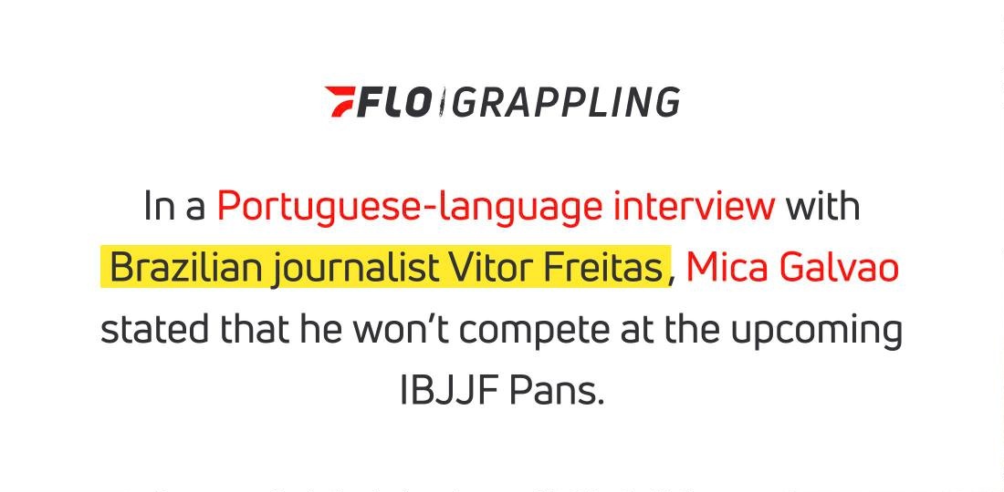Trecho de matéria da FloGrappling, em inglês, com “Brazilian journalist Vitor Freitas” destacado em amarelo