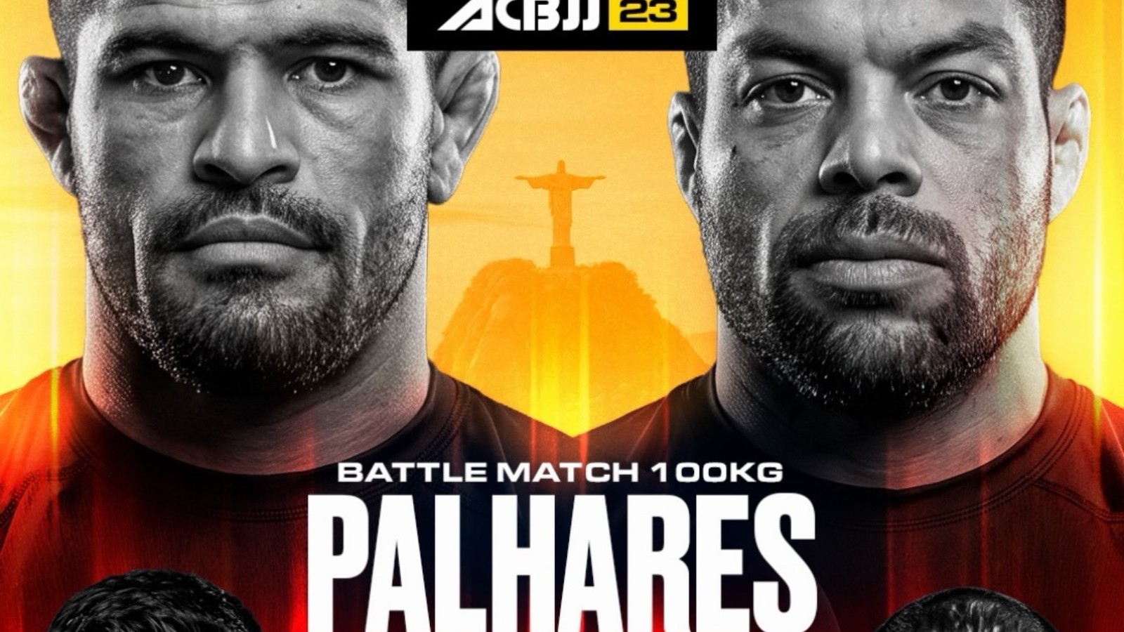 Rousimar Palhares e André Galvão no pôster oficial do ACBJJ 23, no Rio de Janeiro