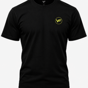 Camisa VF Comunica preta com o logo VF no peito