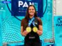 Lauriane Stavacz, da Gracie Barra Curitiba, com as duas medalhas de ouro do Pan No-Gi 2026