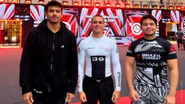 Rafhael Chapolin, Márcio Cruz e Gabriel Monteiro em Buenos Aires, onde disputam o AIGA