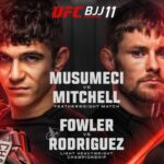 Claudia Gadelha, do UFC BJJ: “Se arrastar de bunda e chave de perna são chatos demais” 11 Cartaz do UFC BJJ 11, com Mikey Musumeci e Bryce Mitchell na luta principal