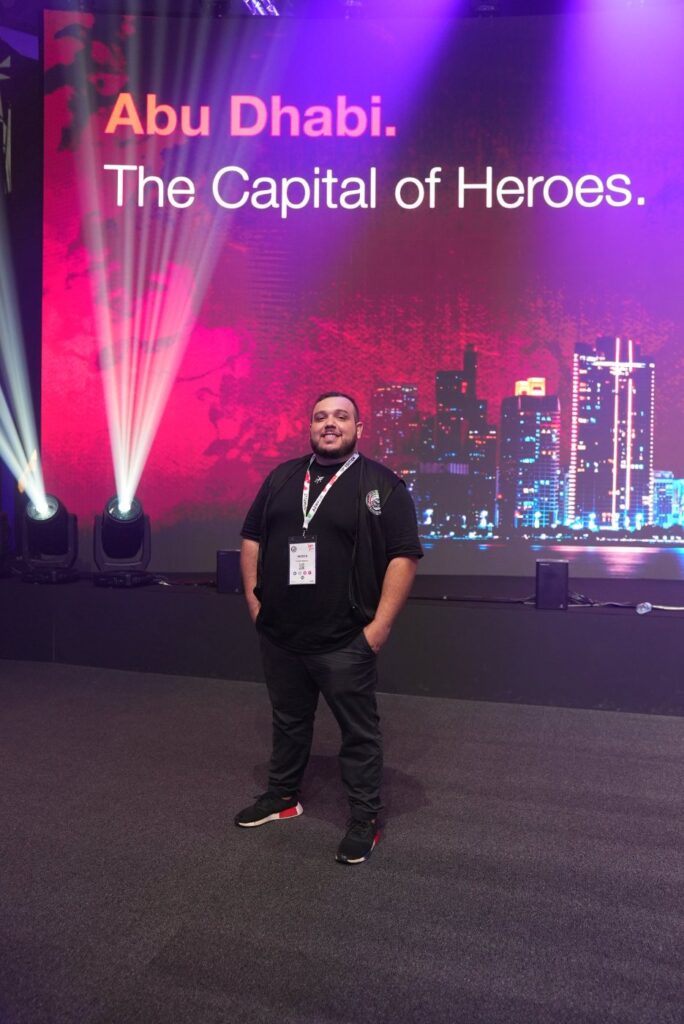 Vitor Freitas no palco do World Pro, em Abu Dhabi